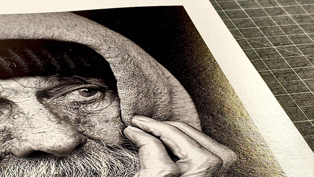 Impresión en blanco y negro sobre Hahnemühle FineArt Pearl